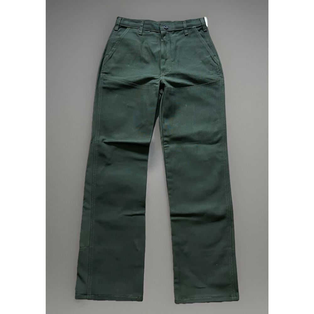 R&R Vtg 80s Horace Uniform Pants 30X32 Canvas Army Green USA Made Double Knee